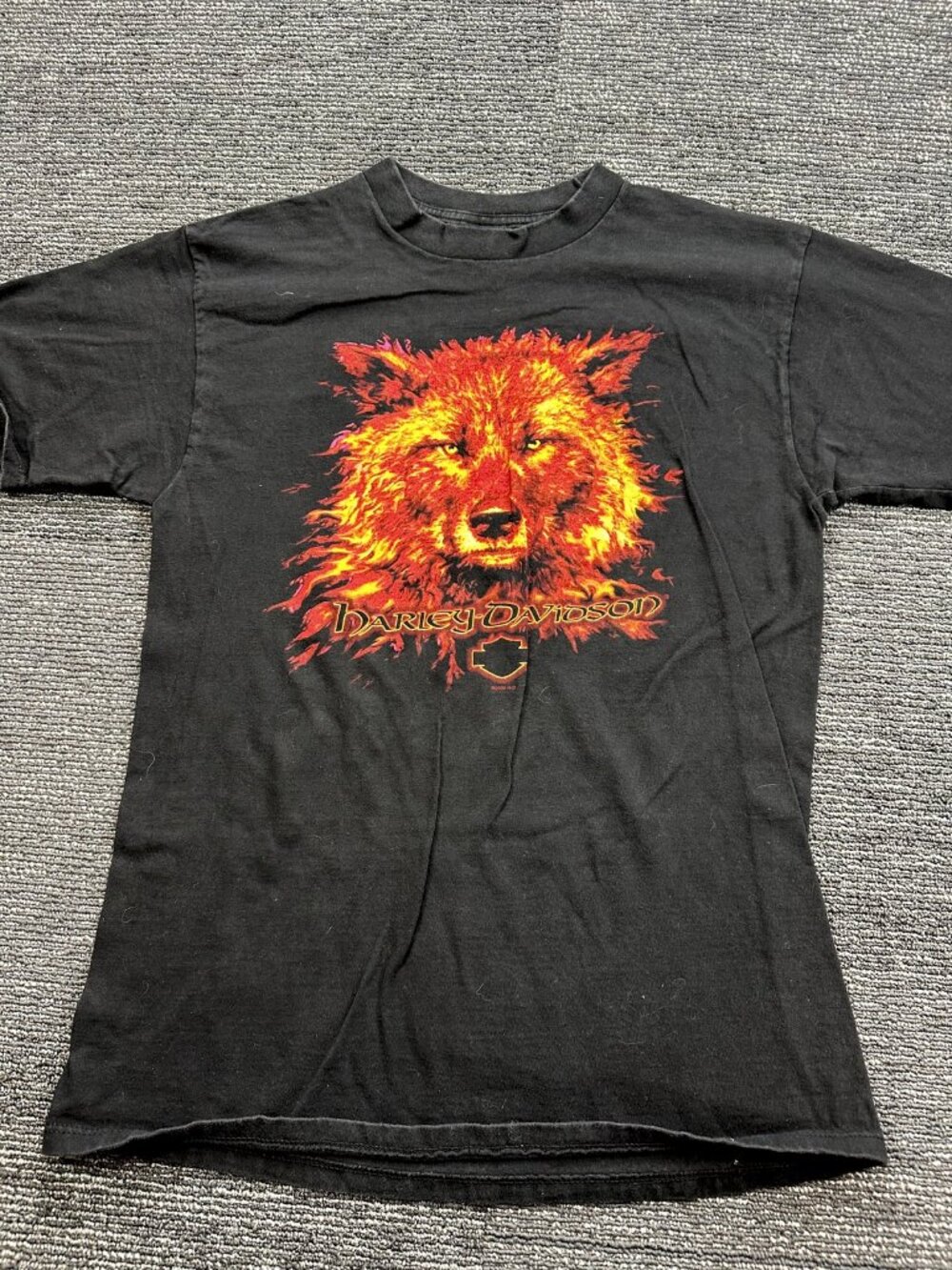 Harley Davidson 2000 Fire Wolf T-Shirt Mens L Black La Crosse Onalaska WI